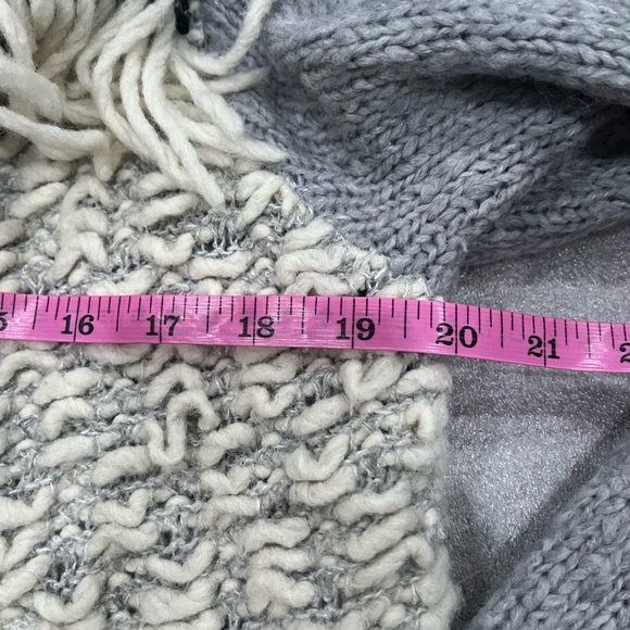 [XS]Moth Anthropologie Amba fringed Cardigan Sweater Wool Alpaca Gray Ivory - Picture 4 of 8